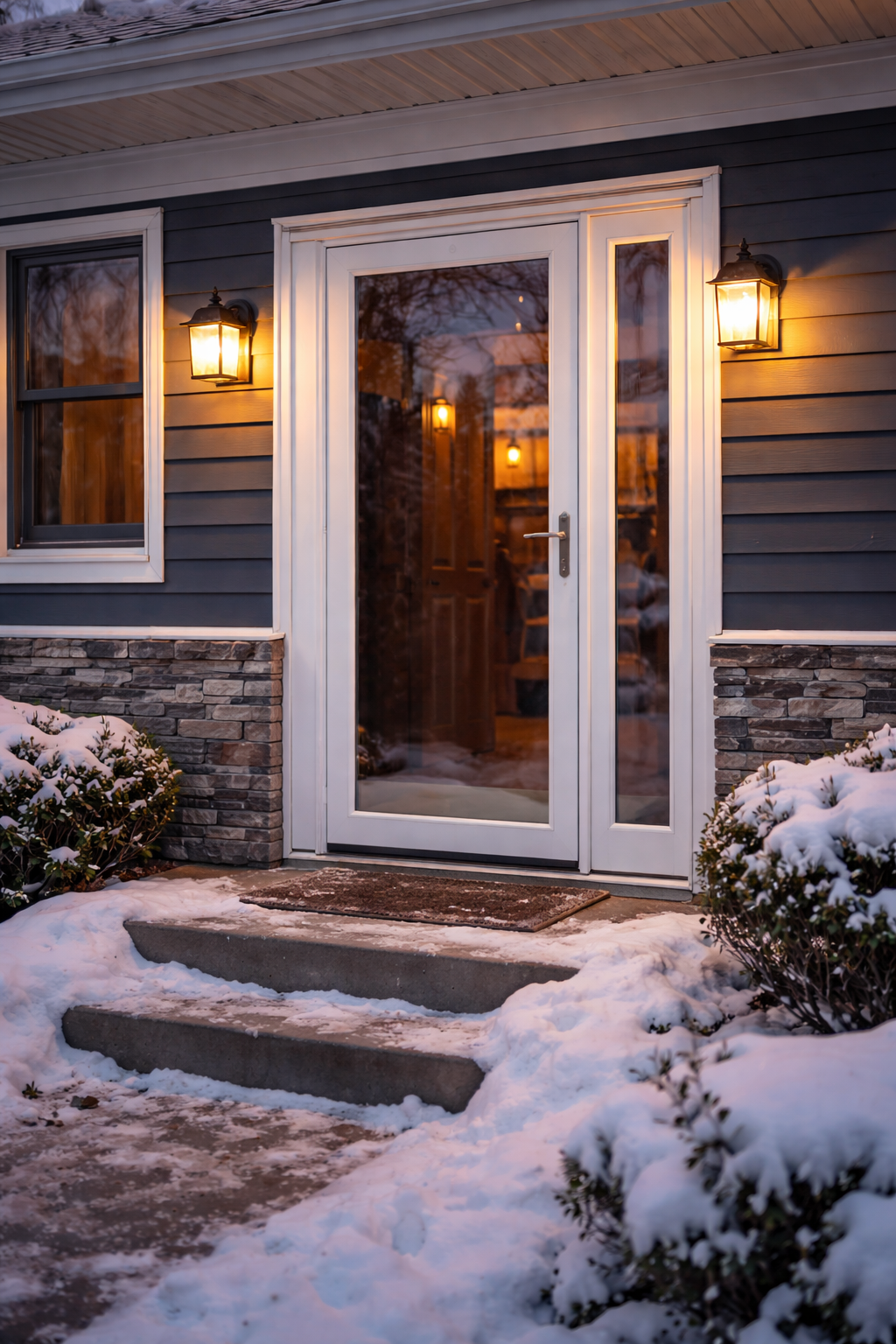 Installed storm door example